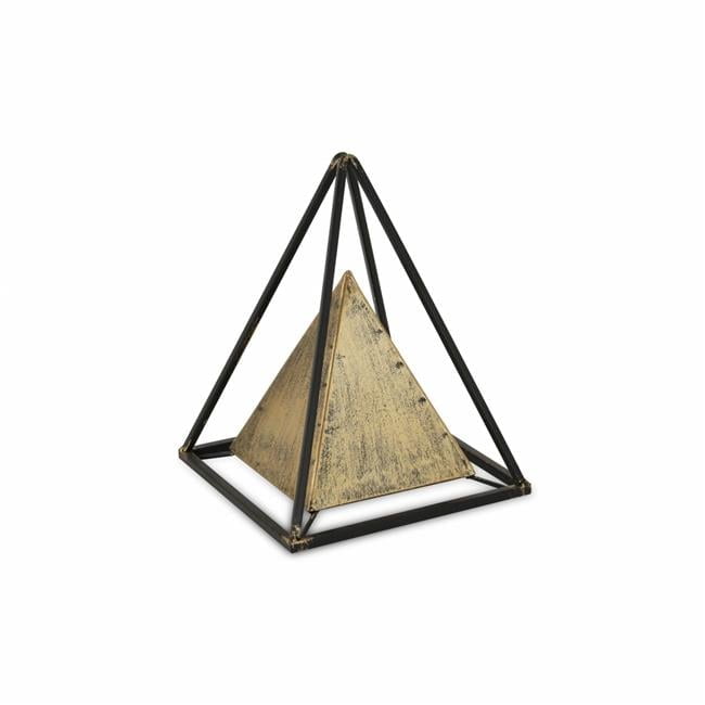 HomeRoots 10.5 x 8 x 8 in. Bronze Metal Triangular Decorative Sculpture ...