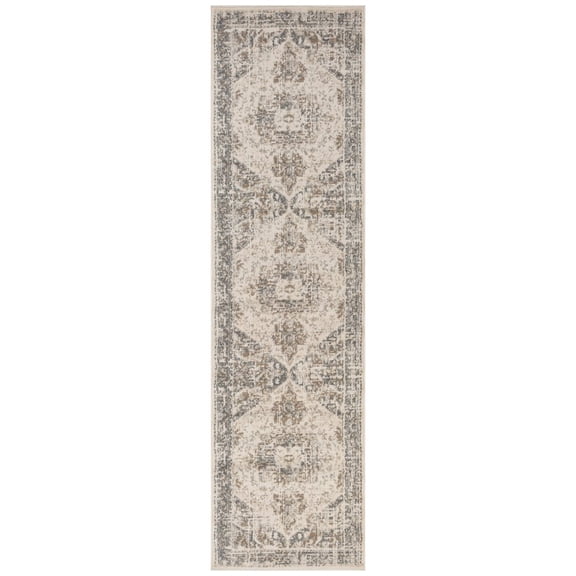 HomeRoots 10' Beige Medallion Power Loom Runner Rug