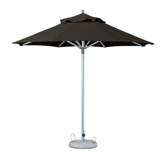 HomeRoots 10' Black Polyester Round Market Patio Umbrella
