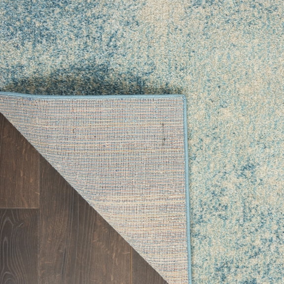 HomeRoots 522470 10 ft. Abstract Power Loom Runner Rug Blue