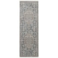 thumbnail image 1 of 10' Blue And Ivory Floral Power Loom Stain Resistant Runner Rug, 1 of 5