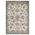 thumbnail image 1 of 10' Gray and Ivory Floral Power Loom Runner Rug, 1 of 8