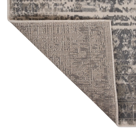 HomeRoots 531722 10 x 14 ft. Medallion Power Loom Area Rug, Gray