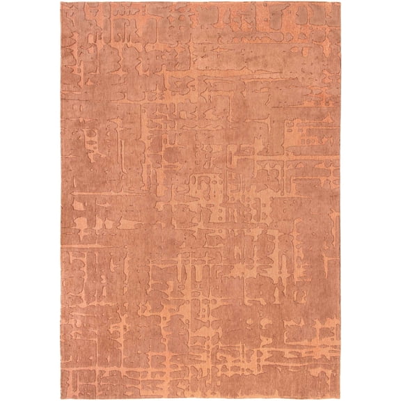 10' Orange Abstract Non Skid Area Rug