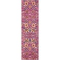 thumbnail image 1 of 10' Pink Floral Power Loom Runner Rug, 1 of 9