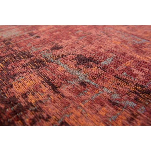 10' Red and Gray Abstract Non Skid Area Rug