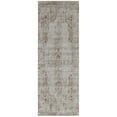 thumbnail image 1 of 10' Tan Ivory And Orange Floral Power Loom Distressed Runner Rug With Fringe, 1 of 8