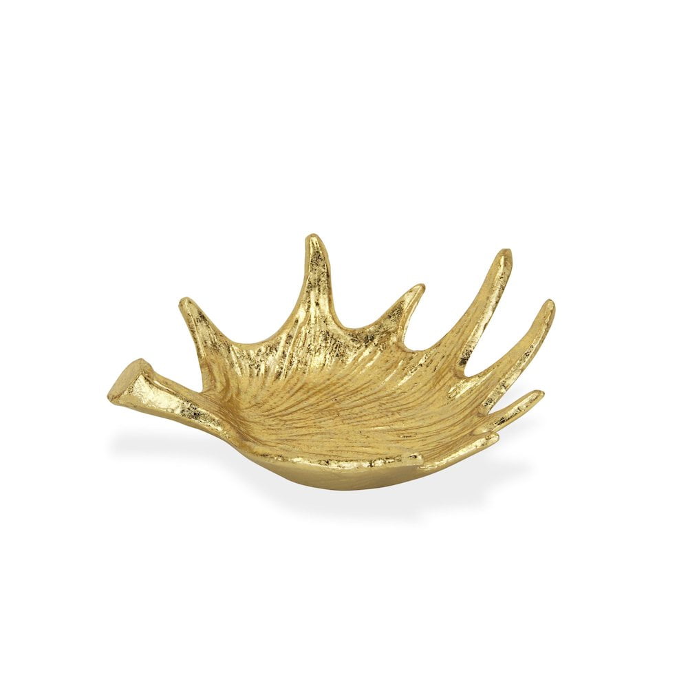 Gold Textured Cast Iron Antler Vanity Tray