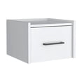 thumbnail image 1 of HomeRoots 10 in. One Drawer Faux Wood Floating Nightstand, White, 1 of 9