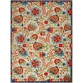 thumbnail image 1 of 10' X 13' Beige Orange And Red Toile Non Skid Indoor Outdoor Area Rug, 1 of 7