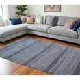 thumbnail image 1 of 10' X 13' Blue And Gray Wool Striped Hand Knotted Area Rug, 1 of 8