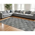 thumbnail image 1 of HomeRoots 10' X 13' Gray And Black Geometric Hand Woven Area Rug With Fringe, 1 of 9