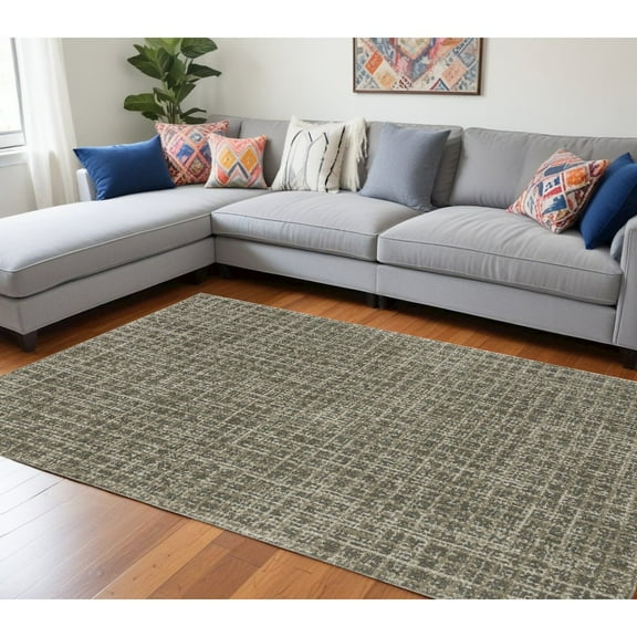 HomeRoots 10' X 13' Gray Geometric Power Loom Area Rug