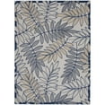 thumbnail image 1 of HomeRoots 10' X 13' Ivory And Navy Floral Non Skid Indoor Outdoor Area Rug, 1 of 6