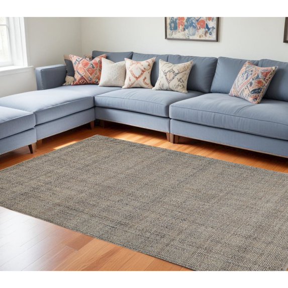 10' X 14' Ivory Tan And Gray Hand Woven Area Rug