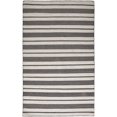 thumbnail image 1 of 10' X 14' Black And White Striped Dhurrie Hand Woven Stain Resistant Area Rug, 1 of 4