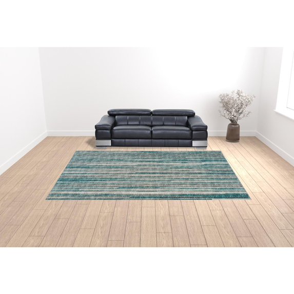 HomeRoots 10' X 14' Blue Ombre Tufted Handmade Area Rug