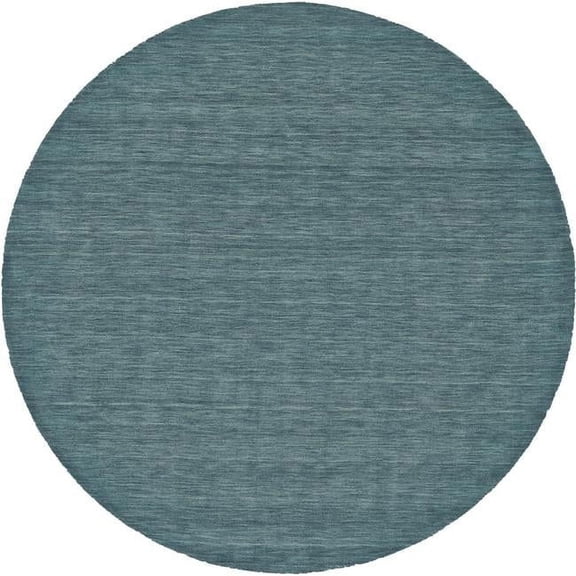 HomeRoots  10 ft. Blue & Green Wool Hand Woven Stain Resistant Round Area Rug - Blue Green - 10 ft.