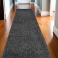 thumbnail image 1 of 10' Gray Shag Non Skid Runner Rug, 1 of 5