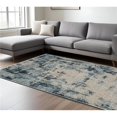 thumbnail image 1 of HomeRoots 574762 10 x 13 ft. Abstract Distressed Rectangle Area Rug with Fringe, Beige & Blue, 1 of 1