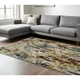 thumbnail image 1 of HomeRoots 575030 10 x 13 ft. Abstract Distressed Rectangle Area Rug with Fringe, Beige, Rust & Light Blue, 1 of 5
