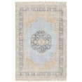 thumbnail image 1 of HomeRoots Blue And Beige Oriental Hand Loomed Stain Resistant Area Rug With Fringe, 1 of 5