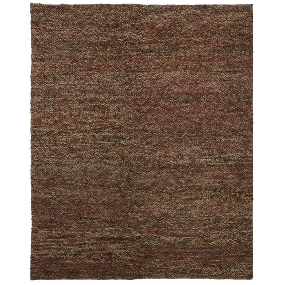 HomeRoots 515022 10 x 13 ft. Brown Orange & Red Wool Hand Woven Distressed Stain Resistant Rectangle Area Rug