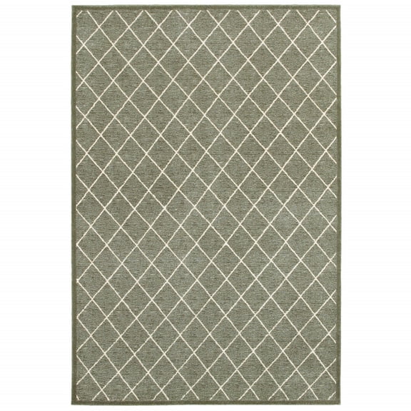 10â€™ x 13â€™ Gray and Ivory Diamond Indoor Area Rug