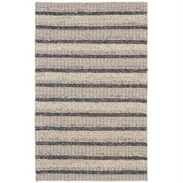 HomeRoots  10 x 13 ft. Ivory Tan & Gray Wool Hand Woven Stain Resistant Rectangle Area Rug - Ivory Tan and Gray - 10 x 13 ft.