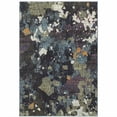 thumbnail image 1 of HomeRoots  10 x 13 ft. Navy & Green Abstract Power Loom Stain Resistant Rectangle Area Rug - Navy and Green - 10 x 13 ft., 1 of 1