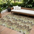 thumbnail image 1 of HomeRoots 584859 10 x 14 ft. Abstract Washable Indoor & Outdoor Rectangle Area Rug, Chocolate, Copper & Artichoke Green, 1 of 5