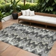 thumbnail image 1 of 10' X 14' Gray Silver And Charcoal Abstract Washable Indoor Outdoor Area Rug, 1 of 5