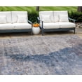 thumbnail image 1 of 10' X 14' Navy Blue And Gray Abstract Washable Indoor Outdoor Area Rug, 1 of 5