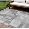 thumbnail image 1 of HomeRoots 584169 10 x 14 ft. Abstract Washable Indoor & Outdoor Rectangle Area Rug, Silver & Charcoal, 1 of 5