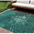 thumbnail image 1 of 10' X 14' Teal Blue Aqua And Turquoise Abstract Washable Indoor Outdoor Area Rug, 1 of 5