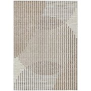 HomeRoots 597606 10 x 14 ft. Beige & Ivory Geometric Washable Indoor & Outdoor Rectangle Area Rug