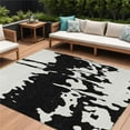 thumbnail image 1 of HomeRoots 613619 10 x 14 ft. Black & Ivory Abstract Washable Indoor & Outdoor Rectangle Area Rug, 1 of 1