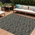 thumbnail image 1 of HomeRoots 615187 10 x 14 ft. Black Ivory & Gold Geometric Washable Indoor & Outdoor Rectangle Area Rug, 1 of 1