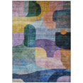 thumbnail image 1 of HomeRoots 604365 10 x 14 ft. Blue, Purple & Green Abstract Washable Indoor & Outdoor Rectangle Area Rug, 1 of 1