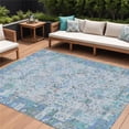 thumbnail image 1 of HomeRoots 631424 10 x 14 ft. Blue & Silver Patchwork Washable Indoor & Outdoor Rectangle Area Rug, 1 of 1