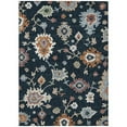 thumbnail image 1 of HomeRoots 584979 10 x 14 ft. Floral Washable Indoor & Outdoor Traditional Rectangle Area Rug, Black, Blue & Ivory, 1 of 1