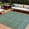 thumbnail image 1 of HomeRoots 631718 10 x 14 ft. Green & Blush Striped Washable Indoor & Outdoor Rectangle Area Rug, 1 of 1