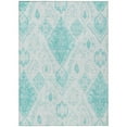thumbnail image 1 of HomeRoots 586485 10 x 14 ft. Moroccan Washable Indoor & Outdoor Rectangle Area Rug, Teal Blue, Aqua & Ivory, 1 of 1