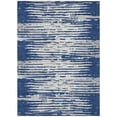 thumbnail image 1 of HomeRoots 592406 10 x 14 ft. Navy Blue & Ivory Striped Washable Indoor & Outdoor Rectangle Area Rug, 1 of 1