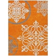 thumbnail image 1 of HomeRoots 591380 10 x 14 ft. Orange, Gray & Ivory Floral Medallion Washable Indoor & Outdoor Rectangle Area Rug, 1 of 1