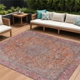 thumbnail image 1 of HomeRoots 616285 10 x 14 ft. Orange & Red Medallion Washable Indoor & Outdoor Rectangle Area Rug, 1 of 1