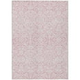thumbnail image 1 of HomeRoots 595186 10 x 14 ft. Pink & Ivory Damask Washable Indoor & Outdoor Traditional Rectangle Area Rug, 1 of 1