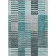 thumbnail image 1 of HomeRoots 581718 10 x 14 ft. Striped Washable Indoor & Outdoor Rectangle Area Rug, Teal Blue, Aqua & Gray, 1 of 1