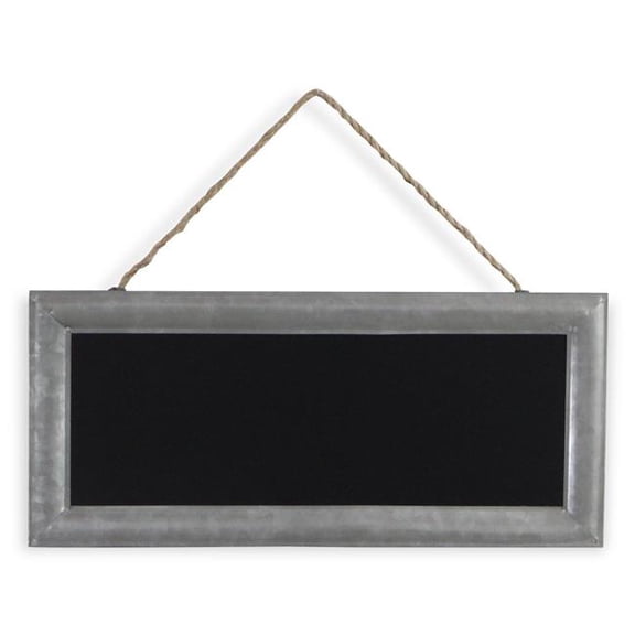 HomeRoots 642298 10 x 22 in. Gray Metal Hanging Chalkboard