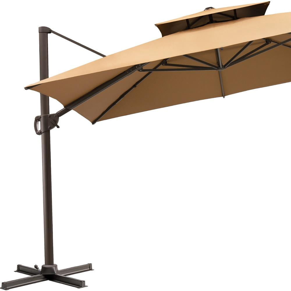 3 ft patio umbrella ABCCANOPY 9FT 3 Tiers Patio Umbrella 8 Ribs OLEFIN 5-Year No Fading Light Blue